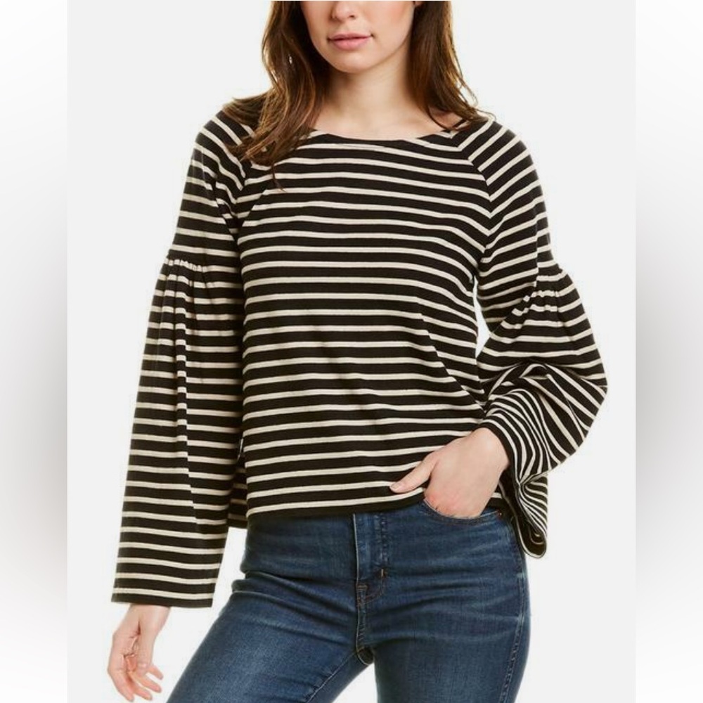 Madewell Black & Cream Striped Top